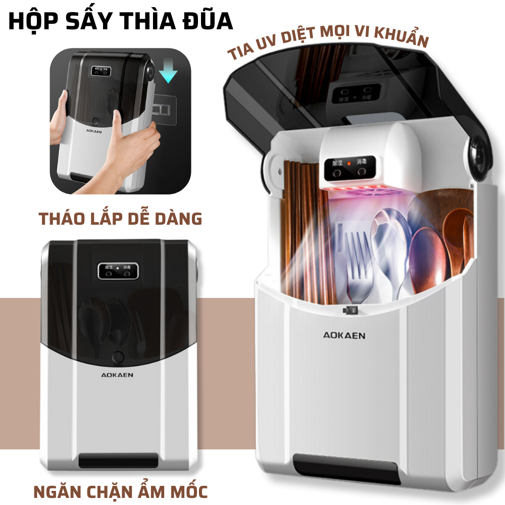 Máy sấy khử khuẩn đũa, Hộp sấy đũa thìa khử khuẩn khử trùng, diệt vi khuẩn an toàn cho mọi nhà