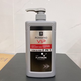 Sữa Tắm Gội Romano Vip 2in1 PASSION 650g/chai ( kẻ đỏ )
