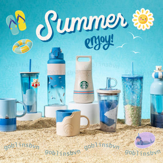 Starbucks summer 2024 bộ sưu tập bình và ly seaside getaway 🌊⛵️