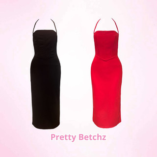 Váy body thun sần dáng dài 2 dây buộc Pretty