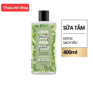 Sữa tắm Love Beauty And Planet Pure and Positive Tea Tree Oil & Vetiver thanh lọc & tái tạo da chai 400ml