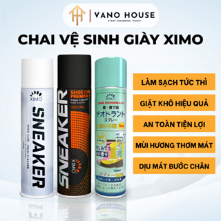Chai Xịt Tạo Bọt Vệ Sinh Giày Sneaker, Chai Khử Mùi Giày Bình Xịt Bọt Tuyết Giặt Khô Giày Ximo 300ML