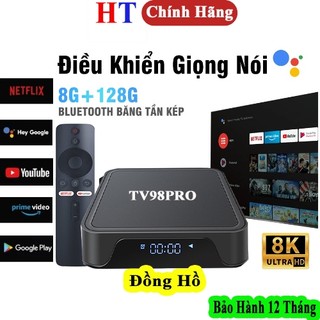 Android TV Box Tv98 Pro Ram 8G+128G  ATV 14 Giọng Nói Tiếng Việt Crack 300 Kênh + Youtube Miễn Phí Trọn Đời