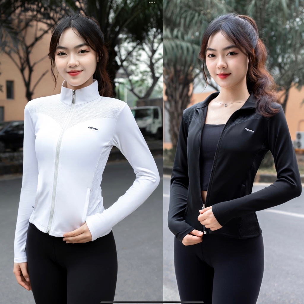 Áo Khoác Thể Thao Nữ Reeta Tay Dài Ôm Body,Có Túi,Vải Co Dãn,Thoáng Mát,Thể Thao Ngoài Trời, Tenis,Golf,Gym,Yoga - A2348 | BigBuy360 - bigbuy360.vn