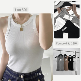 Set 4 áo ba lỗ nữ, chất tăm co giãn thoáng mát cao cấp, QuynhTrangBasic
