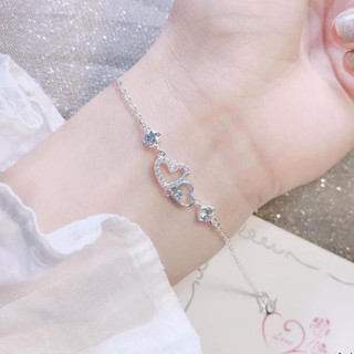Lắc tay tim love , bạc ta đính đá . lắc tay bạc ta giá rẻ