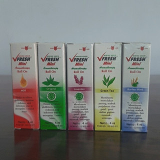 Combo 5 chai dầu lăn thảo dược Vfresh 4ml 5 mùi tự chọn