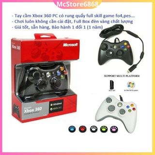 Tay cầm chơi game online xBox 360 full box, skill xoay 360 all game trên laptop pc