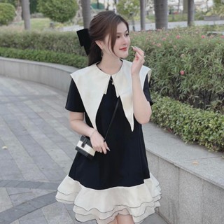  Đầm Babydoll Vạt Nhọn Tay Bèo Tiểu Thư Dán Mini Bigsize Quynh Anh S M L XL XXL  Đầm Bầu Đầm Tết DX111 