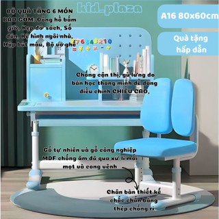 Bàn học thông minh A16 chống gù chống cận, bàn học nhập khẩu kích thước 60x80 kèm 
