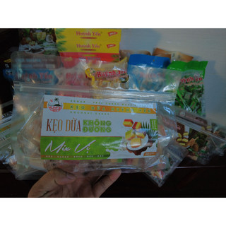 Kẹo dừa Bến Tre Huỳnh Yến Không Đường - Túi 500g, ít ngọt gia truyền, mềm dẻo đậm đà vị dừa