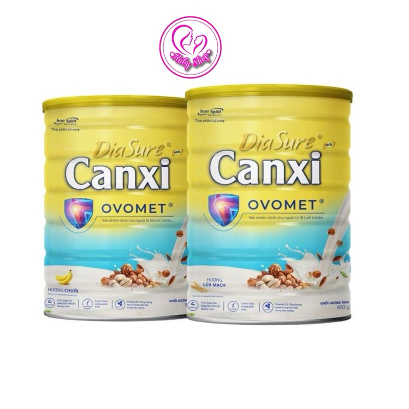 Sữa hạt Diasure canxi OVOMET lon 850g - Hỗ trợ giảm đau nhức giúp xương chắc khoẻ