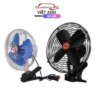 Quạt Kẹp Lồng Sắt Cánh Sắt Màu Xanh 18cm, Màu Đen 22cm 12V Hoặc 24V Kẹp Trên Ô Tô , Xe Hơi