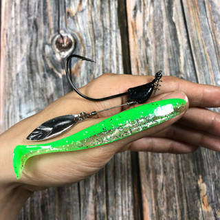 Combo 10 body mồi mềm 9cm 1 lưỡi câu mồi mềm Minlure