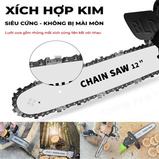 Lưỡi cưa xích gắn máy mài - Bộ chuyển đổi máy mài thành máy cưa - Cắt gỗ - Cắt cành - Có bình dầu tự động