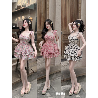 Đầm Hoa Nơ Bèo Tầng Siêu Xinh (có chun lưng)