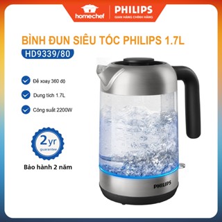 Bình (Ấm) đun nước siêu tốc Philips HD9339, dung tích 1.7L, công suất 2200W, bảo hành 2 năm