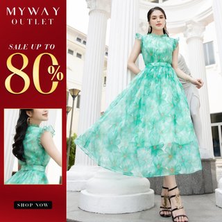 Đầm Maxi Nữ Đi Du Lịch My Way Không Tay Họa Tiết Hoa Thanh Lịch 2MD0236 - HA2