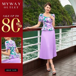 Sét Áo Kiểu Và Chân Váy Dập Ly Nữ Thiết Kế MY WAY Sang Trọng 5MA15140 - HA0 - 5MCX2100 - TI0