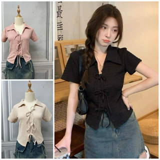 Áo brandy coquette nữ cộc tay form baby tee chất xốp nhăn co dãn 4 chiều