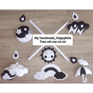 <SIÊU RẺ> Bộ treo nôi đen trắng+bộ khung thanh đầy đủ pin 35 bài cho bé từ 0m