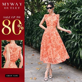 Set Áo Sơ Mi Và Chân Váy Xòe Nữ My Way Họa Tiết Cao Cấp 6MAB08112-6MCXB280 HA1
