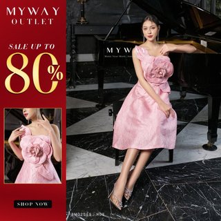 Đầm Dự Tiệc Nữ My Way Hai Dây Đính Hoa To Trước Ngực Dáng xòe Sang Trọng 8MD2069