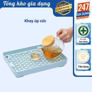 Khay úp ly nhựa chữ nhật Việt Nhật, khay úp cốc nhựa 5682