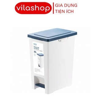 Thùng Đựng Rác, Thùng Rác Nhựa Đạp Chân Có Lõi 30 Lít Nắp Đậy Chữ Nhật