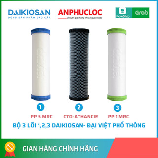LÕI LỌC NƯỚC 123 ĐẠI VIỆT PP-CTO-PP CHÍNH HÃNG L2 DÙNG CHO MÁY LỌC NƯỚC DAIKIOSAN, MAKANO, KASUTO