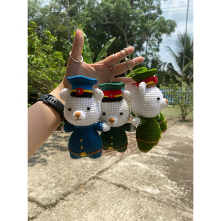 Móc Khoá Gấu Bộ Đội Len Handmade