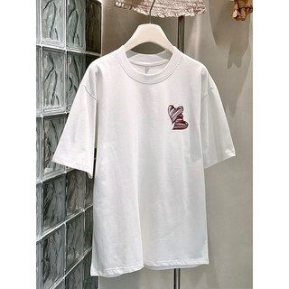 EMPINKCLOTHING - ÁO PHÔNG BASIC HỌA TIẾT TRÁI TIM 2 MÀU ĐEN TRẮNG