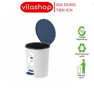 Thùng Đựng Rác, Thùng Rác Nhựa Đạp Chân Nắp Tròn Có Lõi 6L 12L, Nhỏ Gọn Tinh Tế