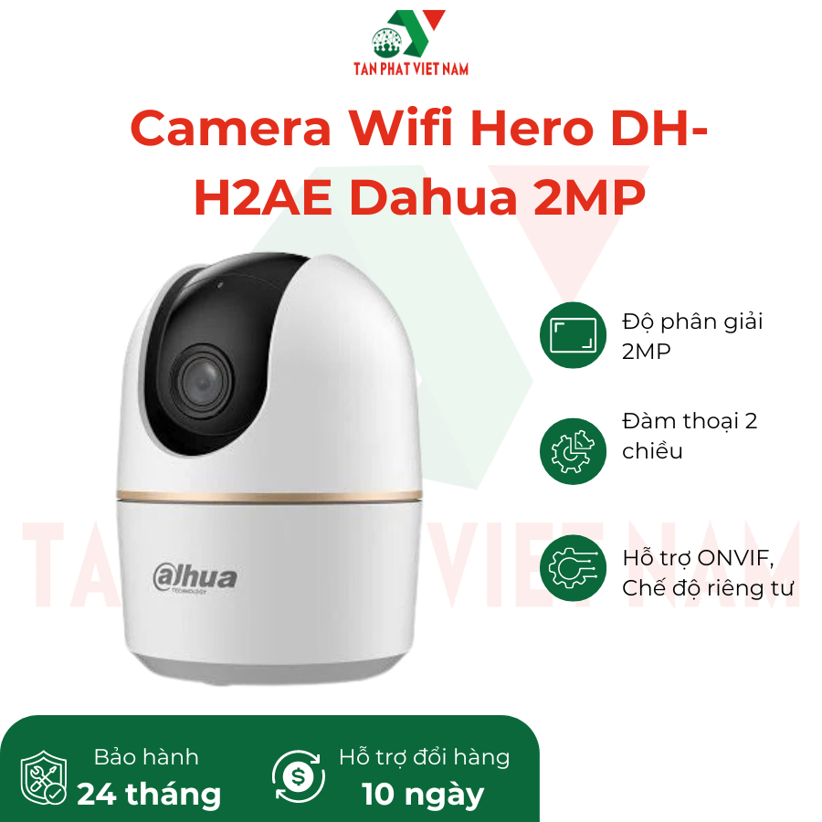 Camera IP Wifi DaHua Hero A1 DH-H2AE 2MP độ phân giải 2MP Hỗ trợ đàm thoại 2 chiêu, Xoay 360 Độ