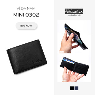 Ví da nam mini cao cấp da bò thật 100% đựng thẻ card Mercury dáng ngang bóp nam nhỏ gọn vân nổi thương hiệu Fttleather