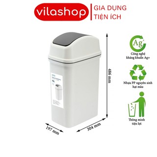 Thùng đựng rác, thùng rác nhựa lắp lật có lõi 15l đa năng tiện lợi