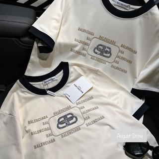 Áo Phông Balencia Thun Cộc Tay Đính Đá Dáng Thường Form Vừa Babytee Freesize