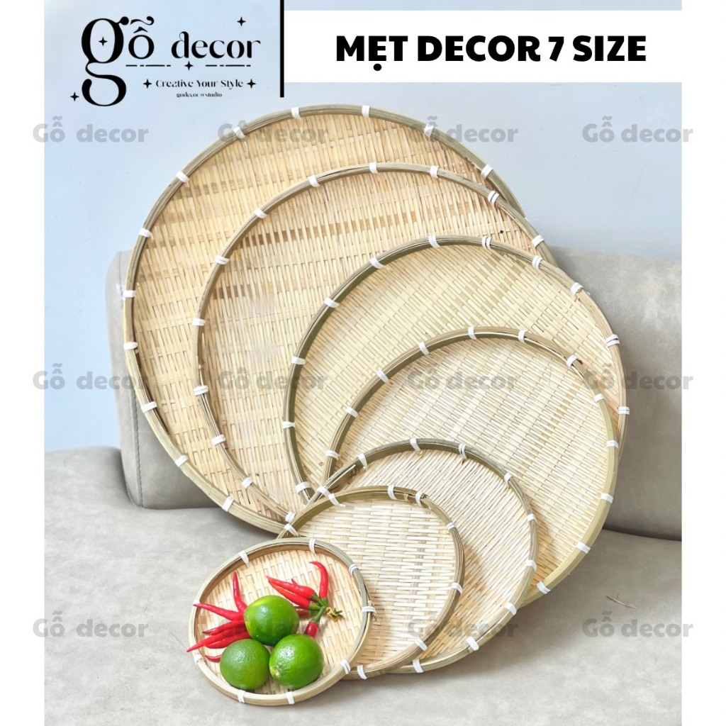(Sỉ - lẻ) Mẹt mây tre đan size 15-50cm, mẹt tầng, trang trí decor lễ tết ,đựng đồ bếp, đồ ăn cho quán ăn, quán nhậu