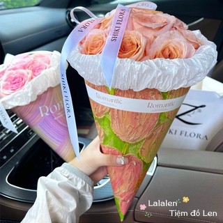 Giấy Gói Hoa Hình Kem Ốc Quế