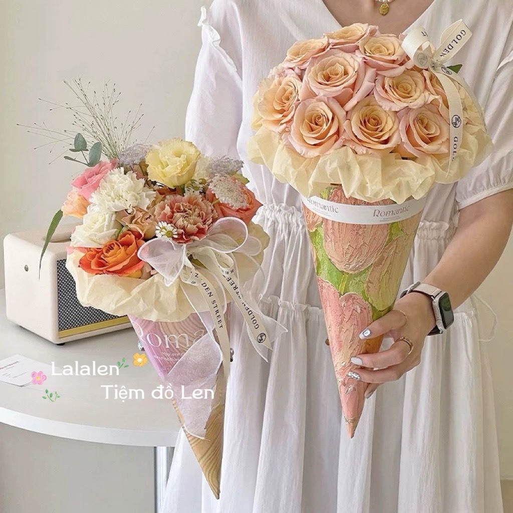 Giấy Gói Hoa Hình Kem Ốc Quế