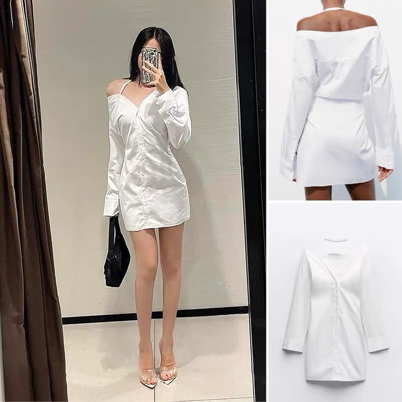 ĐẦM SƠ MI CỔ TRỄ ZARA XUẤT