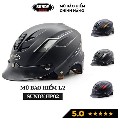 Nón bảo hiểm nửa đầu kiểu dáng thể thao SUNDY Helmets HP02, an toàn, nam tính, Freesize (vòng đầu 55-59cm)