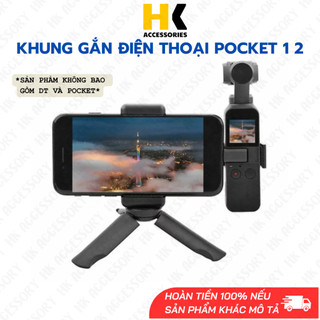 Khung gắn Pocket 1 2 và điện thoại hỗ trợ quay vlog , có thể gắn gậy tripod