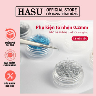 Set nhũ sợi kim tuyến 12 màu - Set sợi màu design móng - Set dây kim tuyến ẩn móng gel