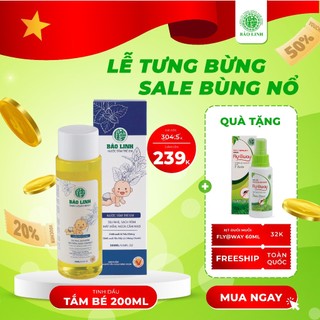 Nước Tắm Tinh Dầu Thảo Dược Bảo Linh Cho Trẻ Em 70ml và 200ml - Làm sạch dịu nhẹ, dưỡng ẩm, ngăn ngừa rôm sảy, viêm da.