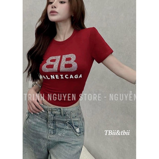 Áo Phông Croptop BB Đính Đá