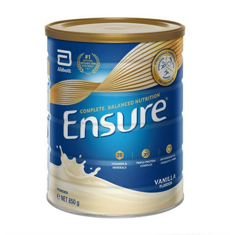 Sữa Ensure Úc Mẫu mới Hộp 850g (Date 2025) Hương Vanilla Chính Hãng Giá Tốt