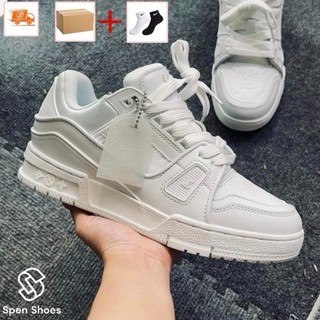 Giày lv trainer white, giày lv louis vuitton full trắng hot trend hàng đẹp full box bill.