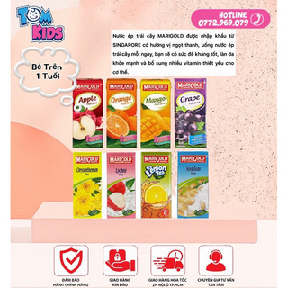DATE 10/2024 Nước ép trái cây Hữu cơ ít ngọt MARIGOLD 250ml