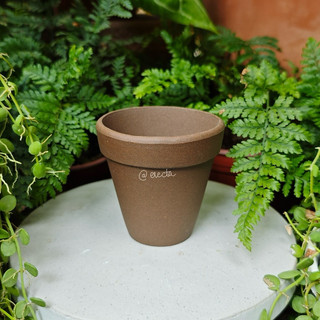 Chậu đất nung ly gờ Đen Choco 7x7 cm | Erecta Story